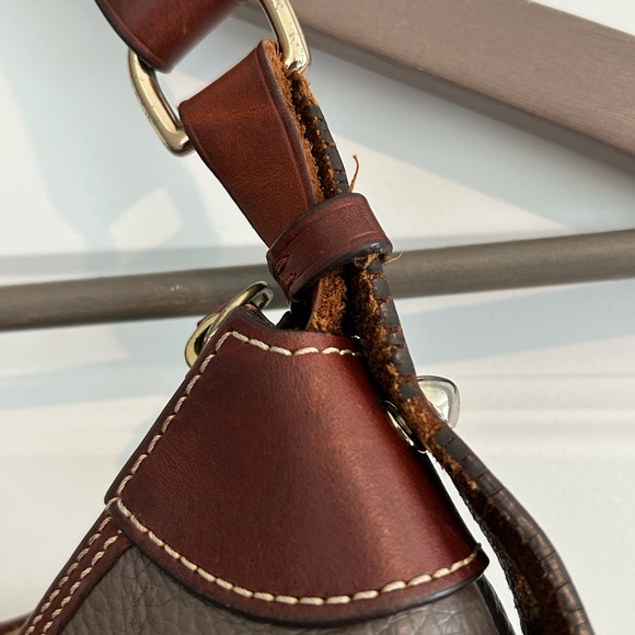 Dooney and Bourke Pebble Leather Hobo Handbag Mushroom Brown - Picture 8 of 16